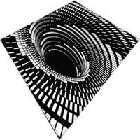 3д оптична илюзия килим, площ килим, неплъзгаща Мат, бездънна дупка оптична илюзия килим, нетъкан черно бял изтривалка за стая гумени стелки-среден