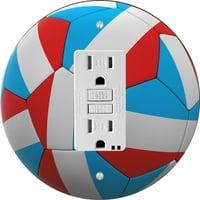 Дизайн на футболната топка на Франция - Плоч за кръгла светлинен превключвател - GFI