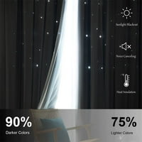 Colisha Double Layer Slot Top Blackout Window Curtan
