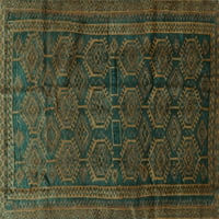 Ahgly Company Indoor Square Persian Turquoise Blue Traditional Area Cugs, 8 'квадрат