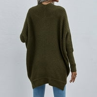 Женски отстъпка от жилетка на жилетка на мода е есен и зимен плетен темперамент Разхлабен плътен пуловер с леко тегло палто