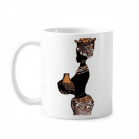 Африкански приминални аборигенски черни халба керамика Cerac Coffee Porcelain Cup Максимални съдове