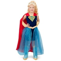 Супер Герой Момичета Супергърл Официално Хелоуин Костюм Рокля