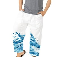 Мъжка Мода блузки хлабав еластичен Плаж атлетичен печатни Панталони Панталони сняг панталони небесно синьо размер 12