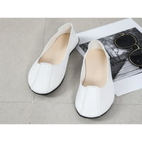 Зодани Дамски апартаменти комфортни Ежедневни обувки кръгли пръсти мокасини дамски обувки за ходене Дамски Фиш на бяло 7.5
