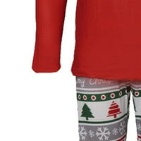 Коледна пижама за семейство родител-дете-дете топъл коледен комплект отпечатано домашно облекло пижами две части татко комплект червено