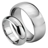 За него и нейния волфрамов карбид класически купол форма сватбена лента на пръстен