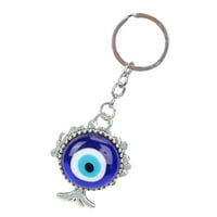Henmomu Blue Eyes Keychain, Alloy Life Tree Keychain, Blue Eyes Keychain Turkish Style Alloy Colored Glaze висулка за дамска чанта за кола интериор