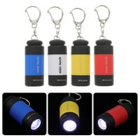 Hemoton Mini Keychain LED фенерче USB факел Акумулатор Ключови фенерчета за пръстени