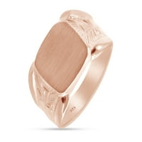 14K розово злато, покрито със сребърен протектор за стерил, размер на пръстена 12.5