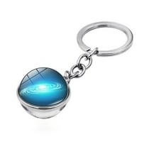 mnjin cosmic galaxy planet time gemstone двустранна стъклена топка ключодържател на ключовете