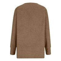 Gakvbuo Cardigan пуловери за жени солидни отворени предни меки кофти джобни пуловери с дебел ръкав с дълъг ръкав, предно отваряне, плюс размер палто външни дрехи Кардигански пуловери