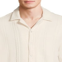 Без граници мъжка и голяма мъжка текстурирана Ризорт риза, размери ХС-3ХЛ