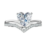 Бижута сърдечен пръстен бижута 5-11wom сватбена златна златна размера жени бели пръстени с бели пръстени пръстени