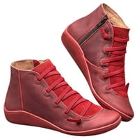 Aayomet Boots for Women ， Зимни ботуши за жени странични кожени ежедневни ретро ботуши Кръг