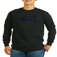 Cafepress - Тениска с дълъг ръкав с локомотив - тъмна тениска с дълъг ръкав