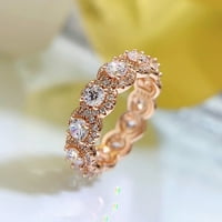 Sterling Silver Lab Sapphire High Carbon Diamonds Gemstone Wedding Band Rose Gold Ring Fine Jewelry