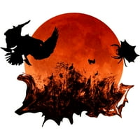 Призрачна Хелоуин кръвна луна затъмнение призрачни птици бяла графична качулка - дизайн от хора l