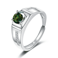 Годежни пръстени за мъже, 1ct d color moissanite сватбена лента пръстени, стерлинги сребърни кръгли изрязани сини зелен розов диамантен пръстен за мъже го гадже баща със сертификат размер 7-11