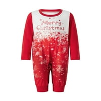 Коледна пижама за семейство, градиент с снежинка писмо с печат с дълъг ръкав и ежедневни панталони заспиване