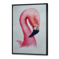 Дизайнарт 'Абстрактен портрет на розово Фламинго Ив'