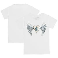 Детска мъничка бяла тениска на бяла Сиатъл Маринърс Ангел крила