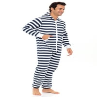 Skylinewears Мъжки качулки една пижама за възрастни без крачки печатни сънливи костюми за сън