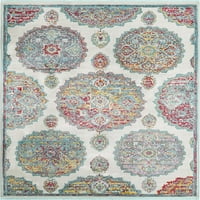 Уникален Loom Grayson Paragon Rug, квадрат, 8 '2 8' 2 Крем Модерен флорален трапезария Дневна стая