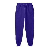 Женски моден спортен солиден цвят джобни джобни ежедневни панталони панталони лилави s