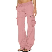 Ernkv женски товарни суитчъри за джогинг панталони за маншети летни прочистици модни панталони солидни дишащи дрехи отпуснати средни издигания свободно време удобно розово s