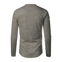 Тинг Мода Мъжки Ризи Мода Случайни Ивица Отпечатани Дълъг Ръкав О-Деколте Ризи Блузи Блузи За Мъже