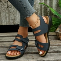 Dpityserensio жени плоско дъно и райета обувки леки плажни сандали ежедневни обувки сини 6.5