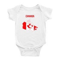 Канада карта Флаг Бебе ромпърс боди костюм