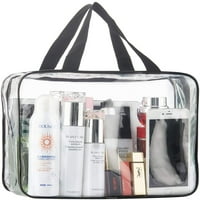Голяма прозрачна торбичка за организатор за козметични тоалетни принадлежности, прозрачни пластмасови торбички за тота, водоустойчиви прозрачни малки чисти чанта чанта чанта