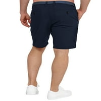 Мъжки блейзър шорти средни дъна на талията прав крак лято къси панталони Хавайски мини панталони тренировка тъмносин L