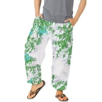 Fvwitlyh Beach Pants Мъжки панталони за спално бельо случайни летни плажа свободни панталони