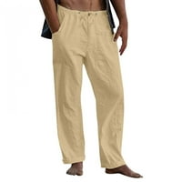 Мъж Небрежни панталони Нови клирънс Мъжки нови спални панталони еластични плътни цветове на разхлабени панталони