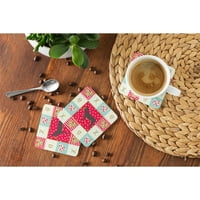 Carolines Treasures CK5282FC каталунски магарета Love Foam Coaster от 4, червено, 1 2, мултилочен