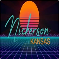 Deerfield Kansas Vinyl Decal Stiker Retro Neon Design