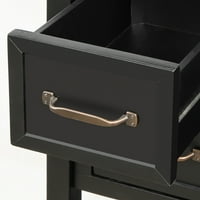 Конзолна маса с шкаф и чекмеджета, Черна