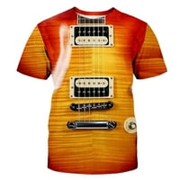 Поло ризи за мъжки китара Fashon 3D отпечатана тениска готина летни къси ръкави тийнейджъри върхове