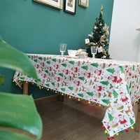 Коледна площадка за празнични разнообразни стилове Печат правоъгълен дизайн на пискюла Декоративен ярък цвят Дядо Коледа Капак за маса за парти