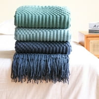 Диван одеяло удобни плетени одеяла почивка Спящ дрямка за покриване на шал Модна декорация аксесоар за домашна спалня Khaki 127x