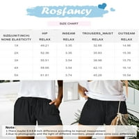Rosfancy Womens Plus Size Casual DrawString Elastic Shorts на талията с джобове, 1x-5x