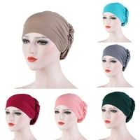 CDAR жени малък плътно цвят мек плетен нощен сън Beanie Bonnet Chemo Hat Cover Beanie