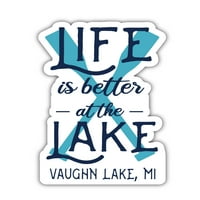 Vaughn Lake Michigan Souvenir Vinyl Decal Sticker Paddle Design 4-Pack