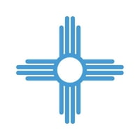 Държавен флаг на Ню Мексико Sante Fe Logo Sticker Decal Die Cut - самозалепващо винил - устойчив на атмосферни влияния - направен в САЩ - много цветове и размери - Света вяра Zia People