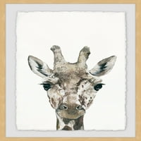 Нахален жираф в рамка за рисуване от печат