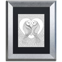 Търговска марка изобразително изкуство Животни 1 платно изкуство от Здравей Ангел, Черен мат, сребърна рамка