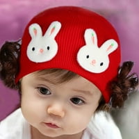 jiaroswwei сладък заек животни бебета момичета момчета вълнена прежда плетна перука шапка череп шапка шапка